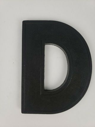 Vintage Wagner Letter D Black 8 " Slotted Movie Theater Marquee Sign Letters