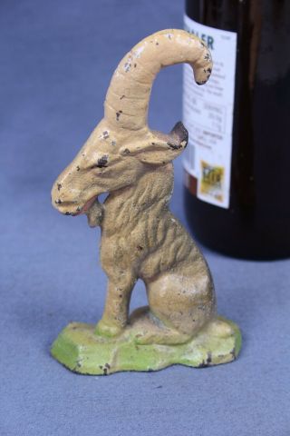 Vintage Goat Bottle Opener Cast Iron 4 ¼ " Bock Ibex Steinbock John Wright