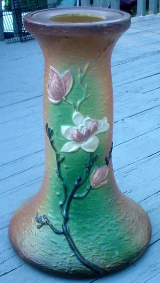 Antique 20 1/2 " Magnolia Roseville Art Pottery Jardiniere Pedestal Nr