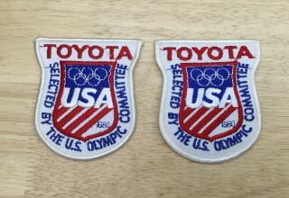 2 Vintage 1980 Olympics Toyota Patch Selected By The U.  S.  Olympic Committee Usa