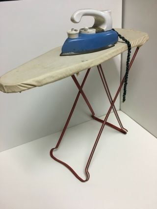 Vintage 1960s Ohio Art Iron 225 And Metal Ironing Board Pretend Play Toy