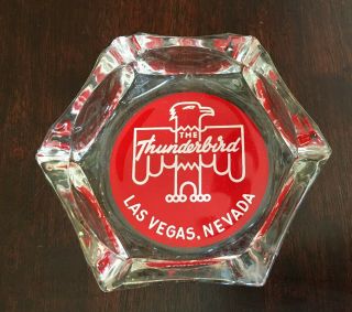 Vintage The Thunderbird Las Vegas Casino & Hotel Glass Ashtray