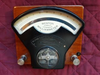 Vintage Weston Model 1 Lab Grade Milliammeter W/org.  Case And Factory Cert.  1919