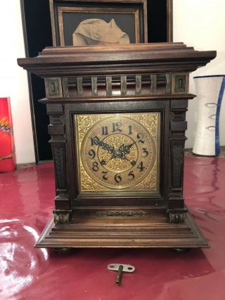 Antique German Unsigned Mantle Shelf Table Clock - And