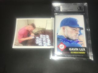 Gavin Lux Los Angeles Dodgers Signed 2019 Topps Living Set Beckett Certified 3