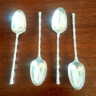 Wang Hing & Co.  Four Antique Chinese Silver Teaspoons,  C1905