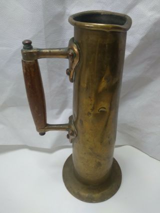 Antique Ww1 Trench Art Artillery Brass Shell Beer Stein / Jug