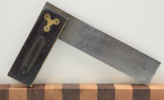 Vintage 6 " Stanley No.  20 Rosewood & Brass Try Square (1910 - 18) (inv J237)