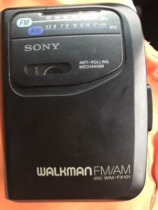 Vintage Sony Walkman Wm - Fx101 Stereo Cassette Player Fm Am Radio