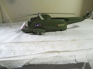 Vintage Processed Plastic Co.  Toy Marines Helicopter Army Green Color Aurora Ill