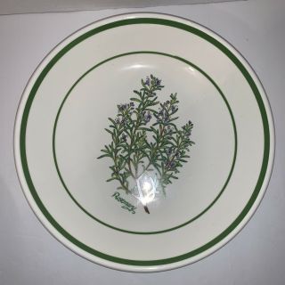 CIC Italy Ceramic Pasta Serving Bowls Green Band Herb Design Set Of 4 Vintage 2
