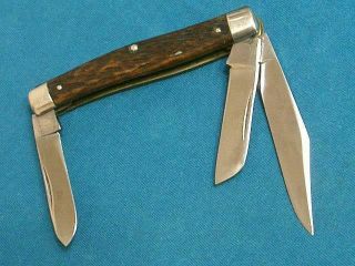 ANTIQUE ' 19 - 39 REMINGTON USA R3993 BONE STOCKMAN JACK KNIFE KNIVES ANTIQUE POCKET 2