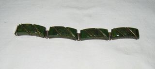 Scarce Vintage 1st ½ 20th C.  Iguala Type Mexican Jade (green Onyx) 6 ¼” Bracelet