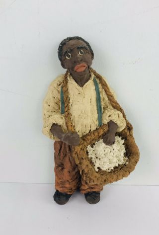 Vintage June Mckenna 5” Figurine African American Americana Man Flat Back 1986