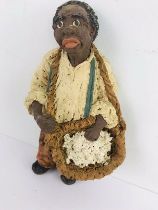 Vintage June McKenna 5” Figurine African American Americana Man Flat Back 1986 3