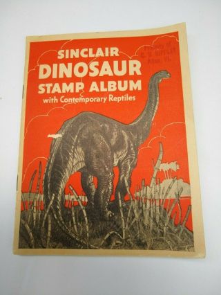 Vintage Sinclair Gas & Oil Dinosaur Stamp Album Complete With Extra Stamps