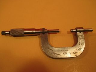 VINTAGE BROWN & SHARPE No.  45 OUTSIDE MICROMETER / CALIPER,  0 to 2 