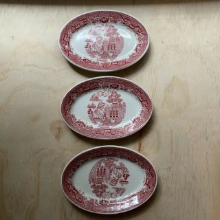 Vintage Red Willow Dim Sum Plates Jackson China Cooks Hotel Restaurant Supply Co