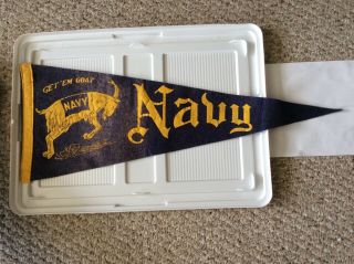 Vintage Navy Large Felt Pennant “get Em Goat “ Us Naval Academy 1940s
