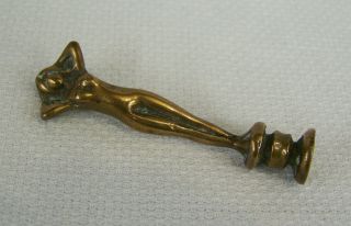 Erotic Antique Cast Brass Bronze Naked Lady Figural Pipe Tamper Desktop Wax Seal