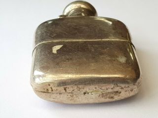 Antique Victorian - Solid Silver Hip Flask - Needs Small Repair - Sheffield - circa 1896 3