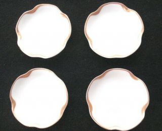 4 Vintage Haviland & Co.  Limoges Butter Pats - White With Gold Trim