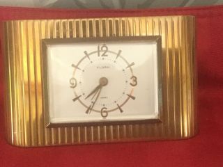 Vintage Brass Florn Desk Alarm Clock Germany