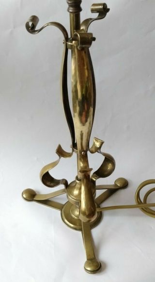 ARTS & CRAFTS BRASS ELECTRIC TABLE LIGHT C.  1910 - W.  A.  S BENSON STYLE 2