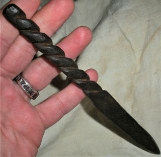 Antique C.  1770 Revolutionary War Forged Iron Twist Handle Belt Dagger Knife Vafo