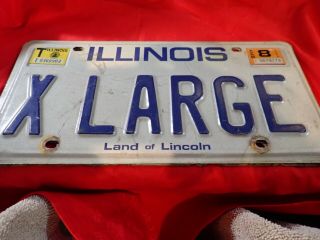1985 Il License Plate " Xlarge " 1986 Pair (2)
