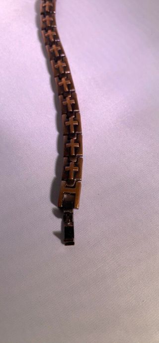 Vintage Copper Cross Children’s Bracelet 6.  25” 2
