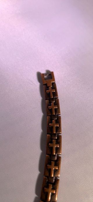 Vintage Copper Cross Children’s Bracelet 6.  25” 3
