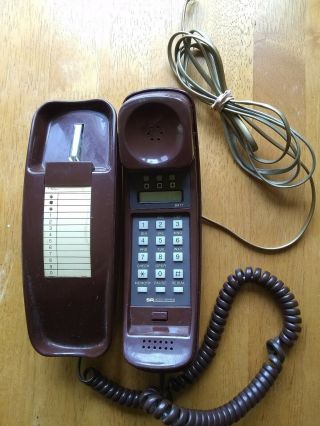 Vtg Sears Sr 3000 Touchtone Phone Everything W/ Cable Brown