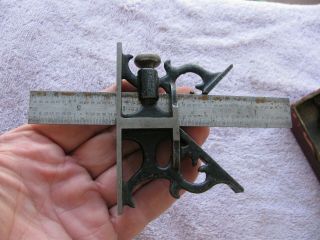 Old Antique Center Head Combination Square Head Tool Machinist Toolmaker Tools