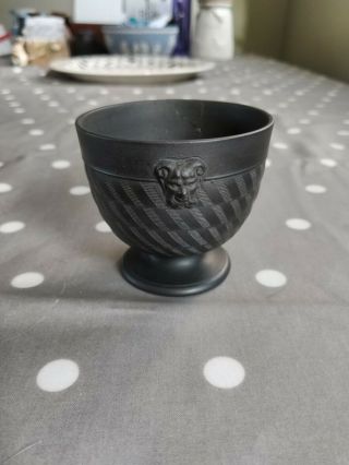 Wedgwood Black Basalt Engine Turned Small Footed Bowl Very Rare