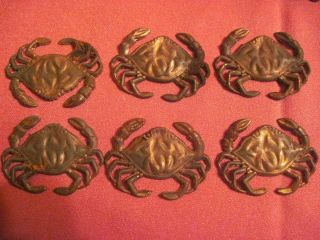 Vtg Blue Crabs Stamped Coppercoated Steel Findings Settings 1.  5 "