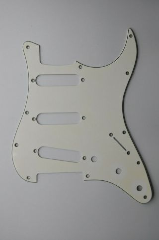 Fender Stratocaster Strat White Pickguard Relic Vintage Style 3 Ply Sss