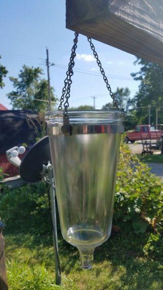 Antique Funeral Embalming Gravity Fed Glass Jar Percolator Bottle Cloche Bell