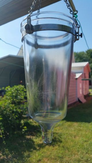 Antique Funeral Embalming Gravity Fed Glass Jar Percolator Bottle Cloche Bell 3
