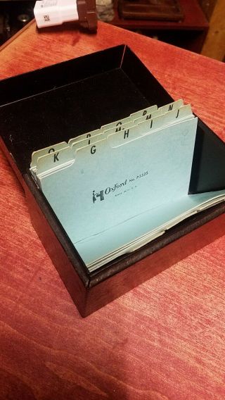 Vintage Retro Small Black Metal File Note Card Box,  Recipe - Buddy Indus.  Chicago