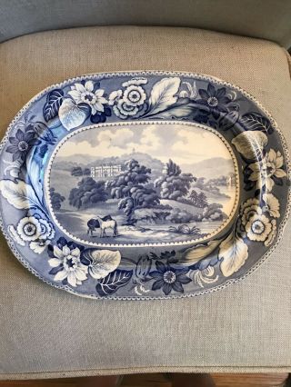 British Views Platter Antique Transfer Ware 9 1/4 " By 12 "