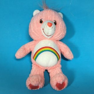 Care Bears 2003 Cheer Bear 8.  5 " Plush Bear Rainbow Tummy Pink By Play Along Vtg.