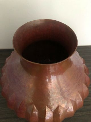 Mexican Arts & Crafts HAMMERED COPPER Decorative Vase by Ramon Ramirez Signed 3