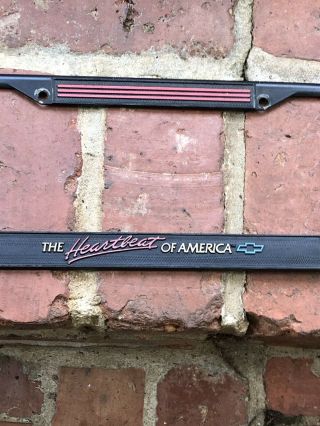 Vintage 1980s Chevrolet “the Heartbeat Of America” Metal License Plate Frame