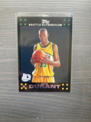 Topps 2007 - 08 Kevin Durant Rookie Rc 2 Black Border Mvp (brooklyn Nets)