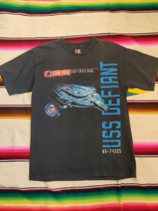 Vintage 1999 Star Trek T Shirt Uss Defiant Deep Space Nine Size L Giant Label