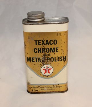 Vintage Texaco Tin Chrome And Metal Polish 8 Fl Oz Can Empty