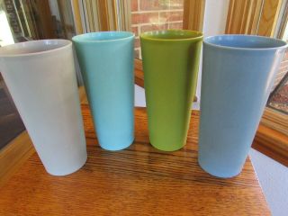 Vintage 4 Tupperware 16 Oz Pastel Tumblers Blue,  Teal,  Gray,  Green