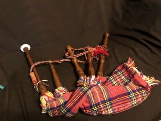 Vintage Small Parlor Scottish Indoor Bagpipe With Bag