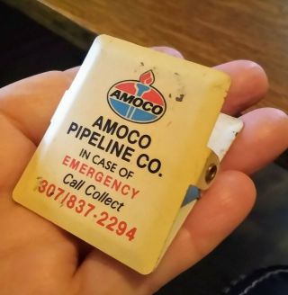 Vintage Amoco Pipeline Co.  Magnetic Metal Paper Clip.  Cool